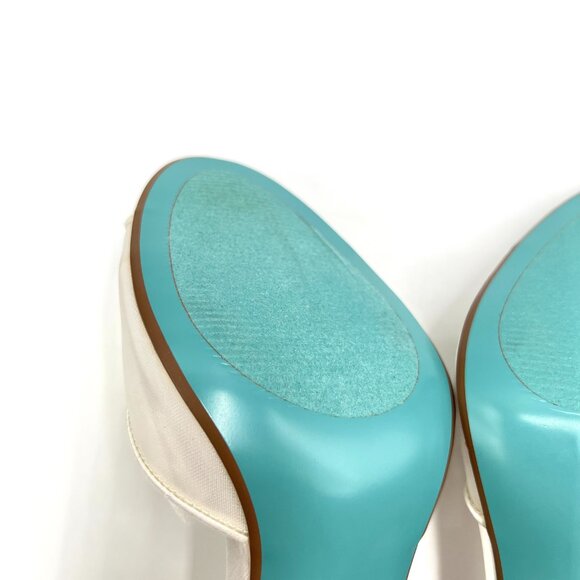 Betsey Johnson Womens Size 8 Blaze White Ivory Jeweled Bow Heels Pumps Shoes - Picture 10 of 15